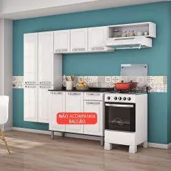 Cozinha Planejada Itatiaia Rose - 7 Portas, 1 Nicho - Branco