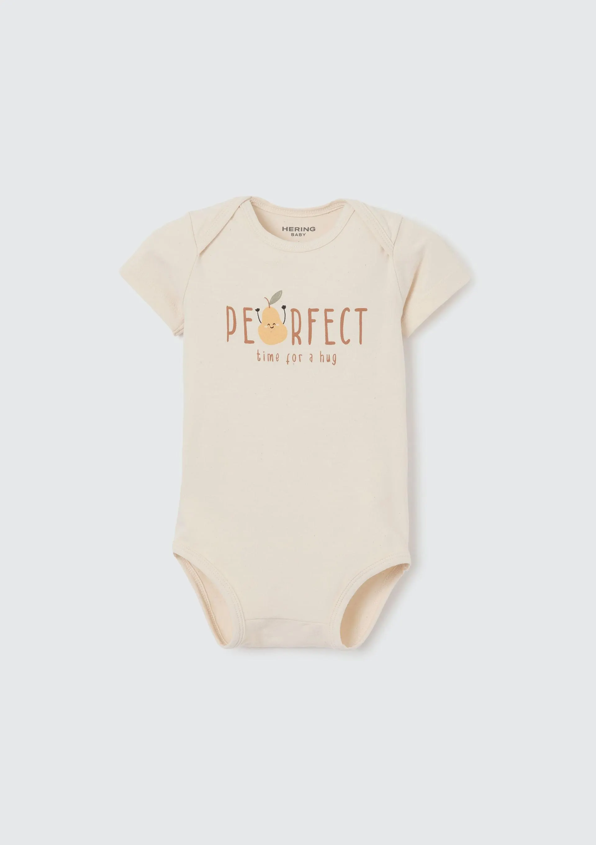 Body Bebê Unissex Manga Curta Com Estampa - Off White