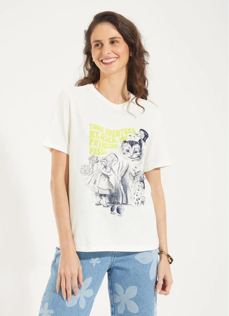 T-shirt classic alice aventura off white