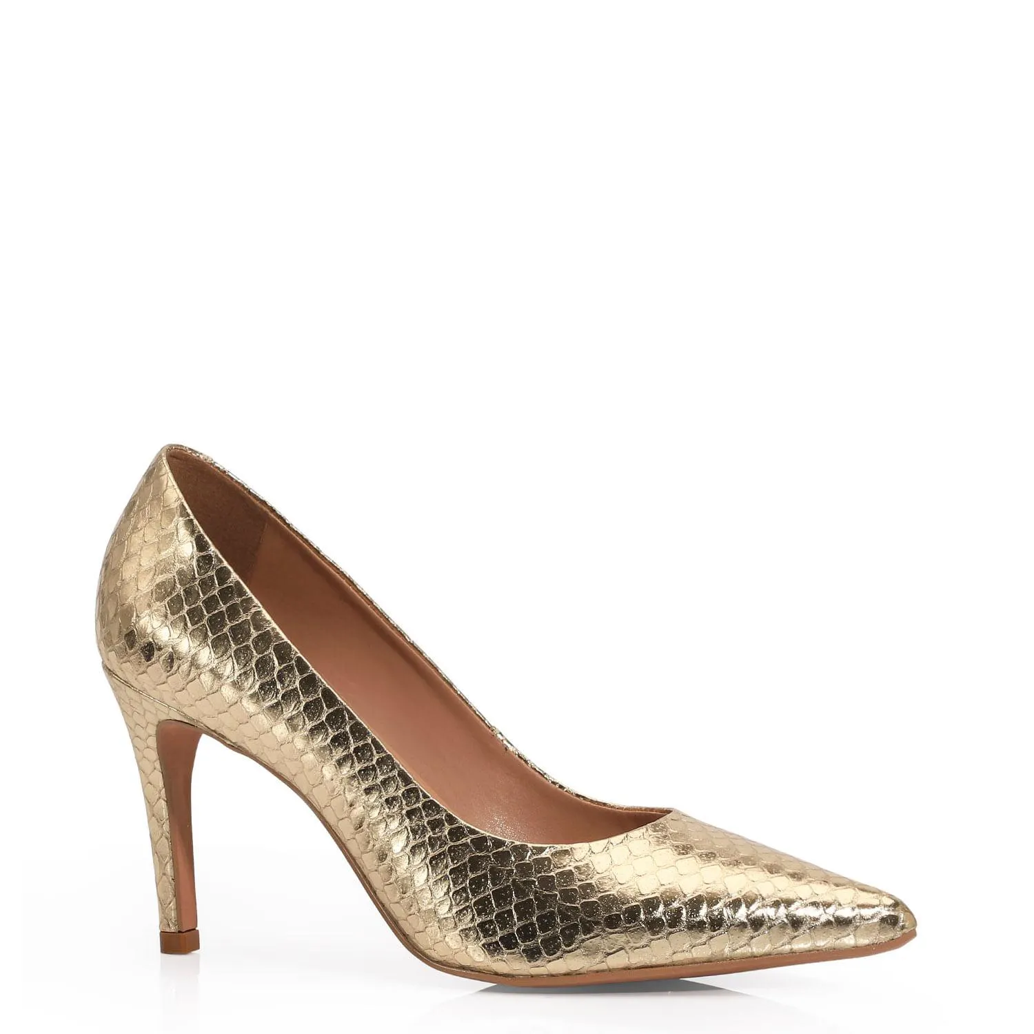 Scarpin Classic Couro Ouro Light