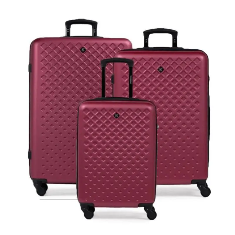 Conjunto de malas Abs 4 Rodas P, M e G Niagara Vinho