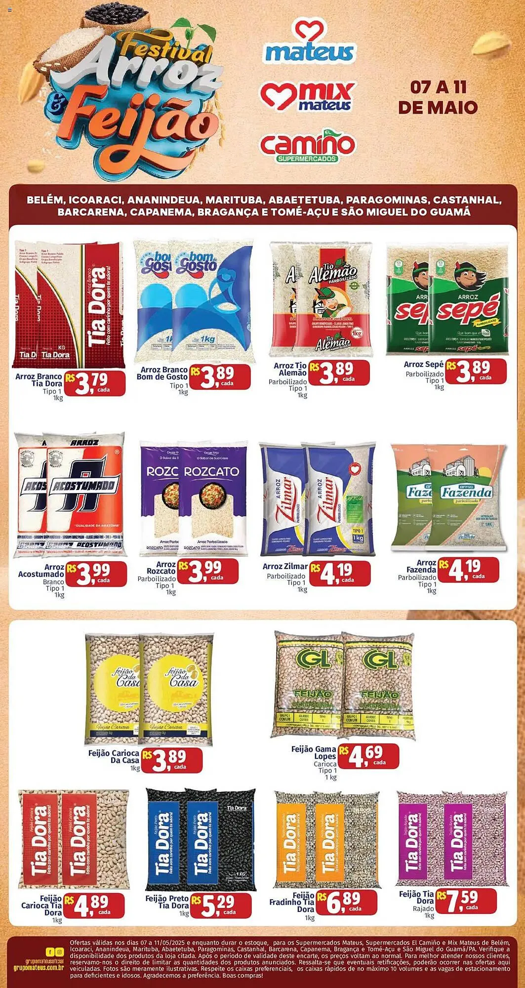 Encarte de Catálogo Supermercados Mateus 7 de maio até 11 de maio 2025 - Pagina 1