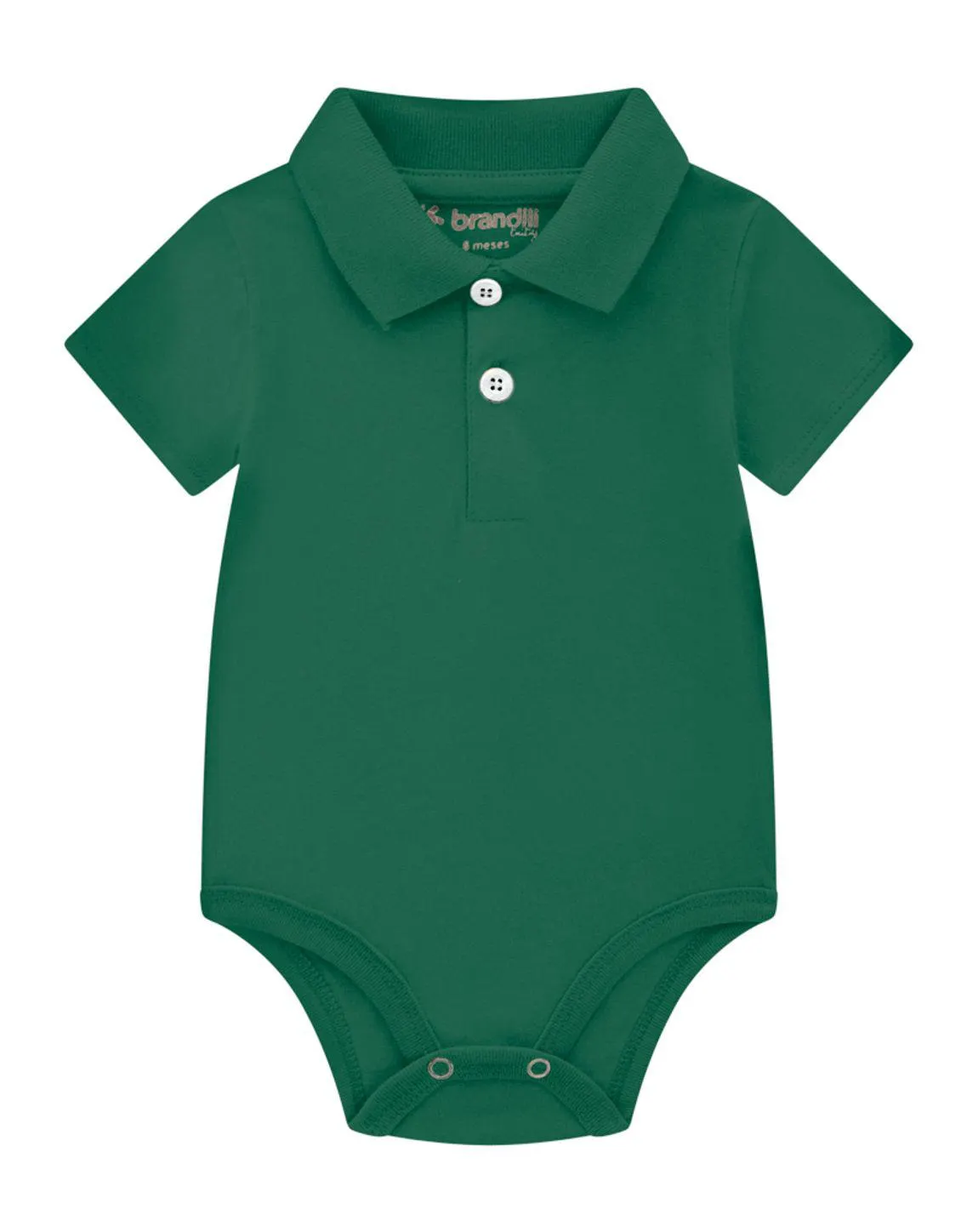 Body polo bebê unissex de malha brandili baby