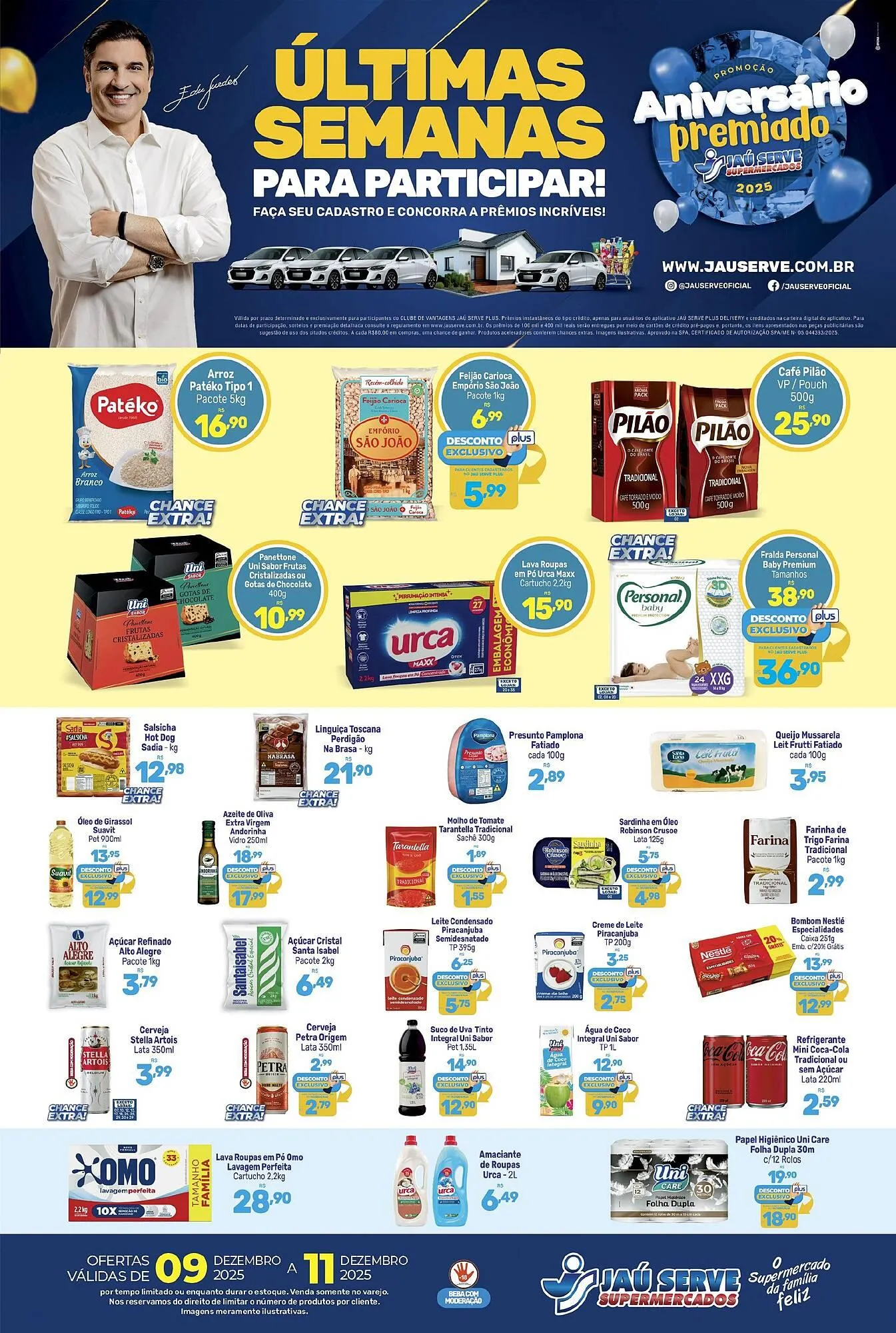Encarte de Catálogo Supermercados Jau Serve 9 de dezembro até 11 de dezembro 2025 - Pagina 1