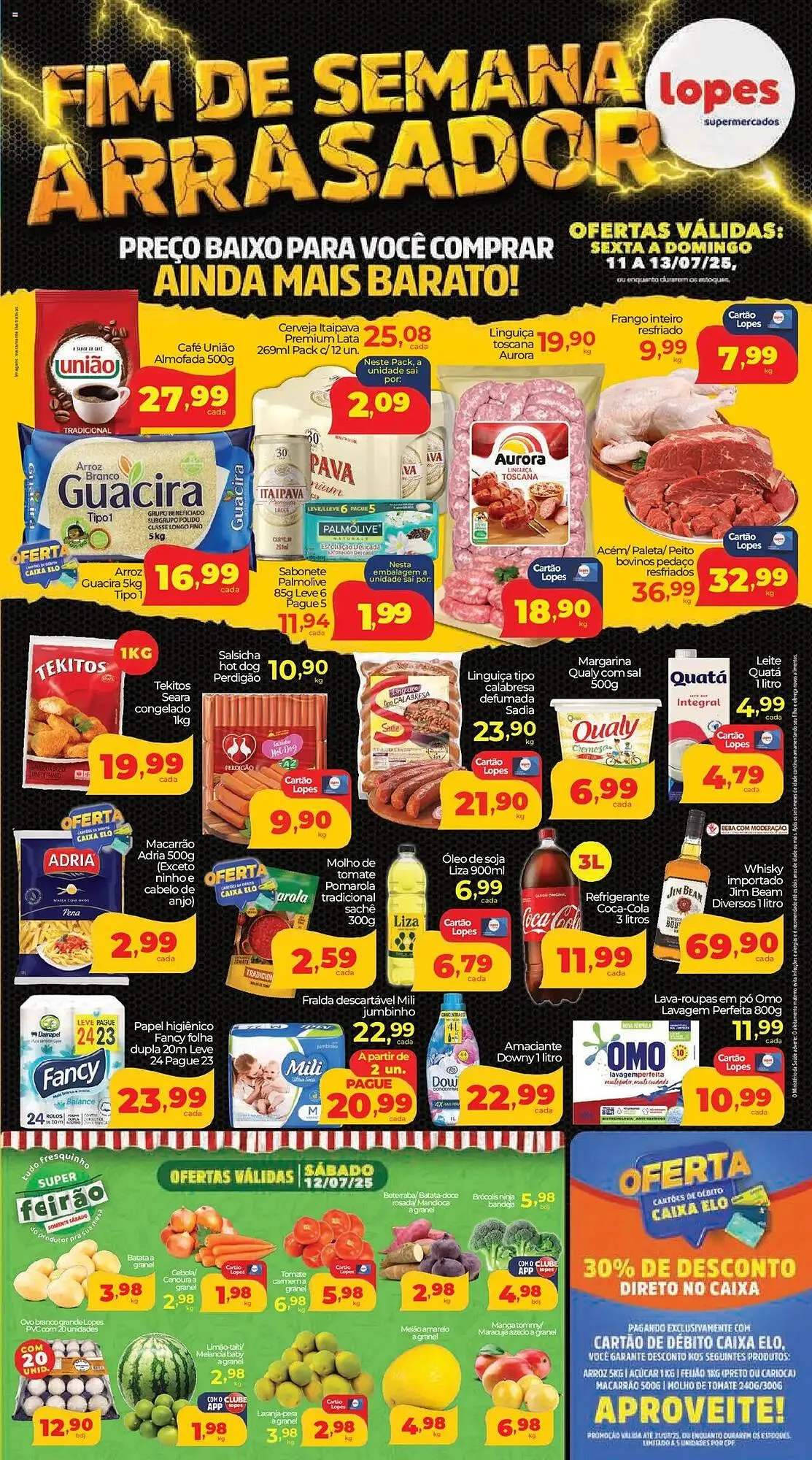 Encarte de Catálogo Lopes Supermercados 11 de julho até 14 de julho 2025 - Pagina 1