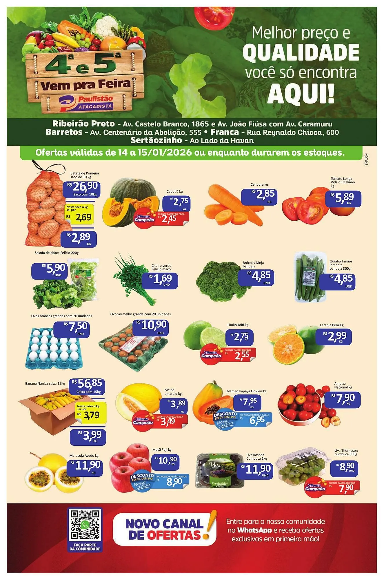 Encarte de Catálogo Paulistão Supermercados 14 de janeiro até 15 de janeiro 2026 - Pagina 1