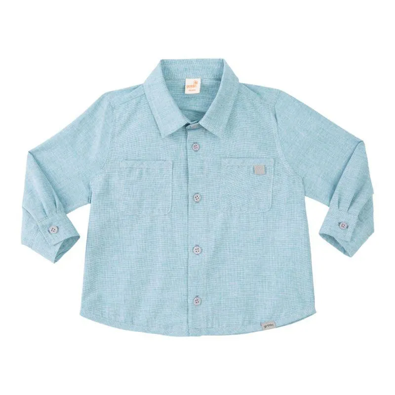 Camisa Toddler Menino Green Sunset Azul Manga Longa