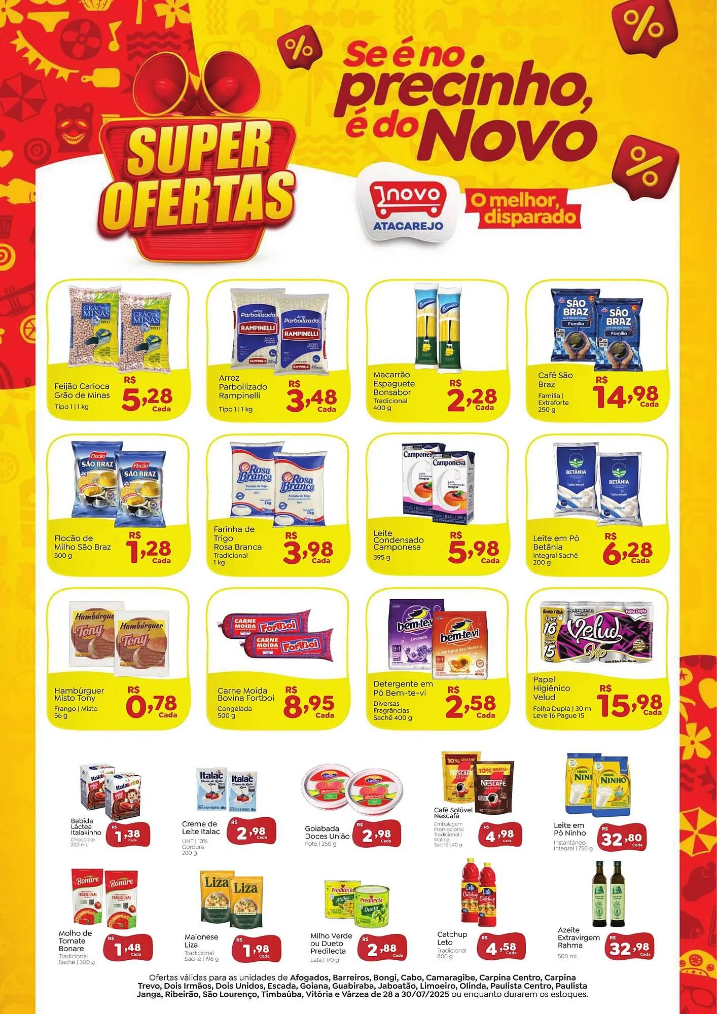 Encarte de Catálogo Novo Atacarejo 28 de julho até 30 de julho 2025 - Pagina 1