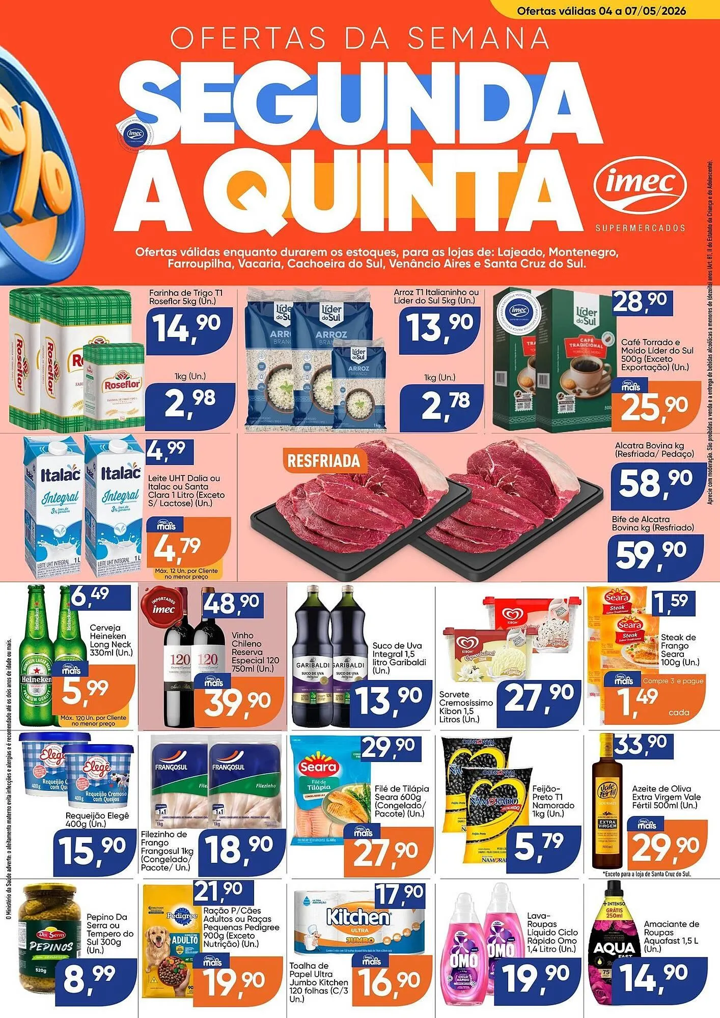 Encarte de Catálogo Imec Supermercados 4 de maio até 7 de maio 2026 - Pagina 1