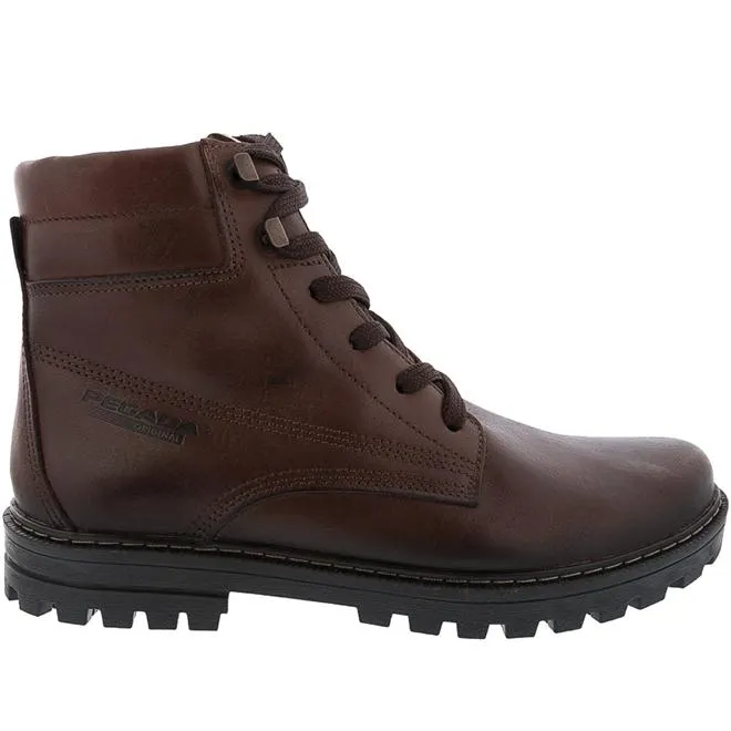 Bota Coturno Pegada Tratorado Couro Marrom