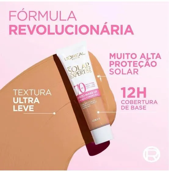 Protetor Solar Facial L'oreal FPS 70 Expertise Efeito Makeup 2.0