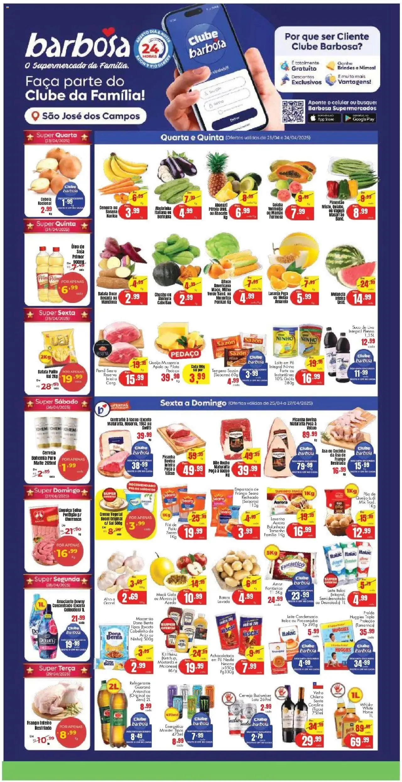 Encarte de Barbosa Supermercados - Ofertas Loja São José dos Campos 23 de abril até 29 de abril 2025 - Pagina 1