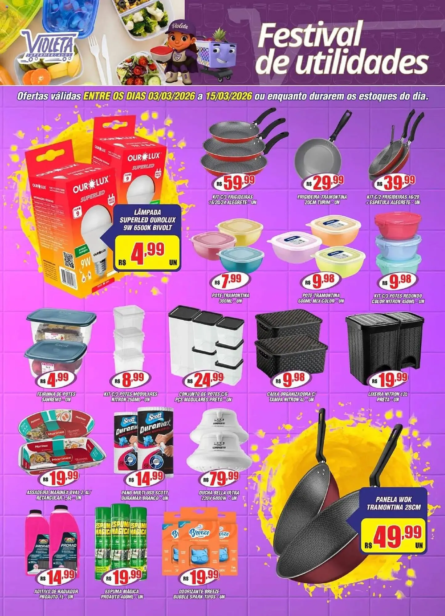 Encarte de Catálogo Violeta Supermercados 3 de março até 16 de março 2026 - Pagina 1