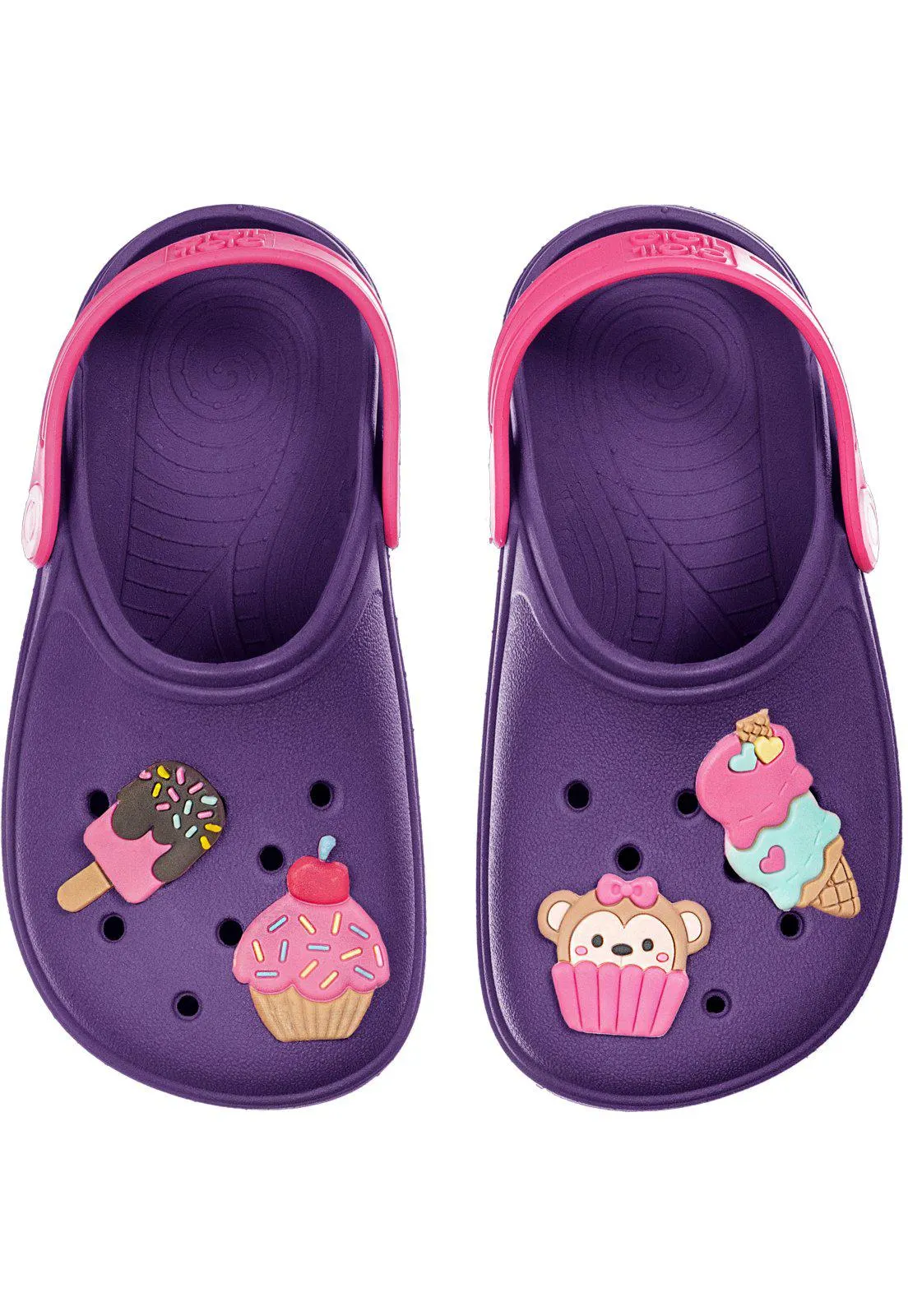 Babuche Infantil GiGiL Teen Chinelo Enfeite Cupcake Sorvete Iris