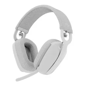 Headset Sem Fio Logitech Zone Vibe 100 Com Microfone Flip- to-Mute Com Cancelamento de Ruído e Conexão Bluetooth - Branco