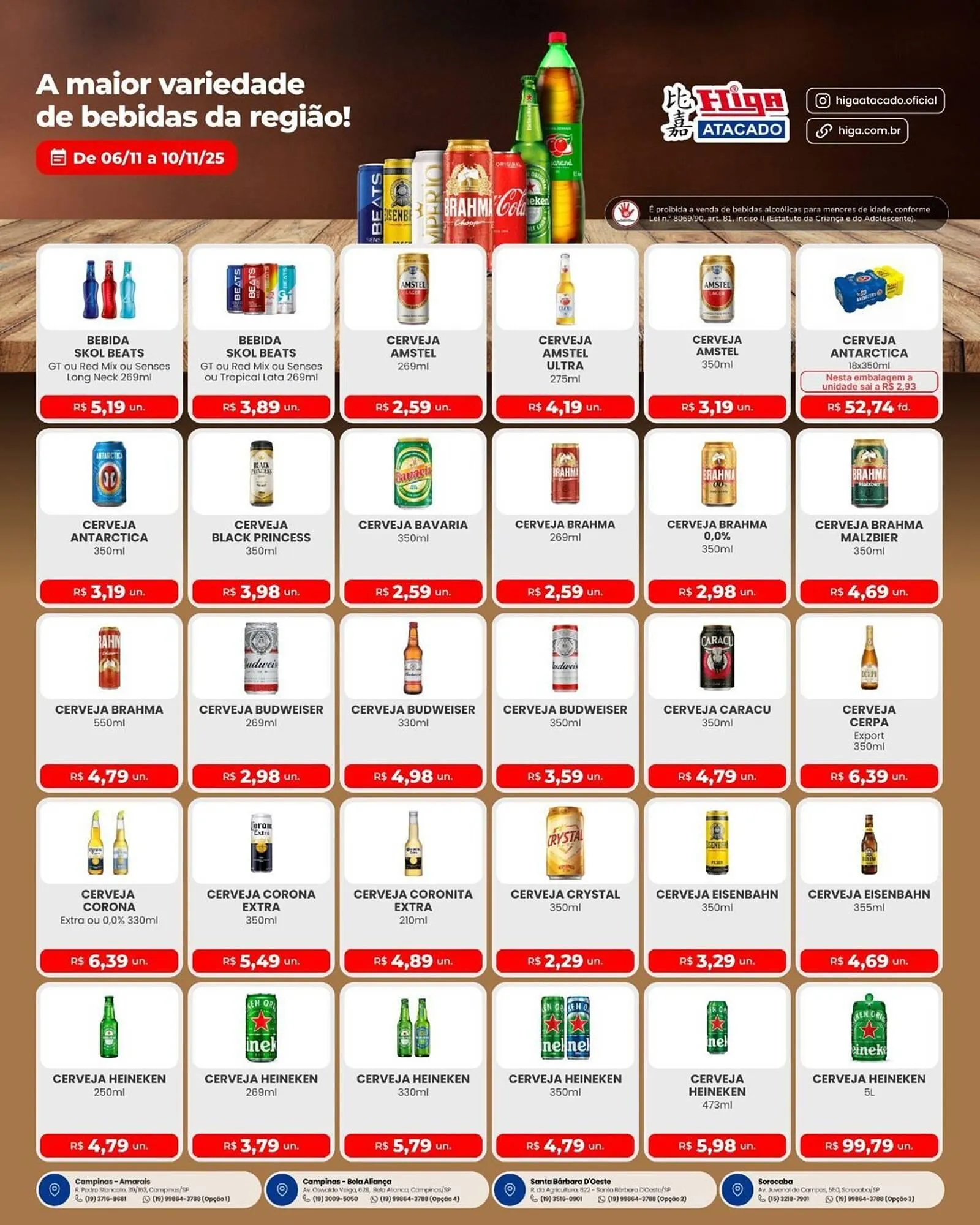 Encarte de Folheto Higa Atacado 6 de novembro até 10 de novembro 2025 - Pagina 1