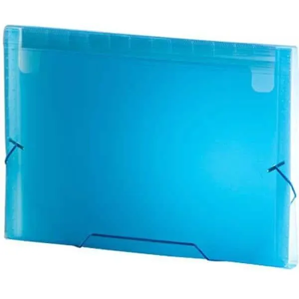 Pasta Sanfonada, A4, 12 divisórias, Plástica, Line, SME12P, Pop, Azul, Plascony PT 1 UN