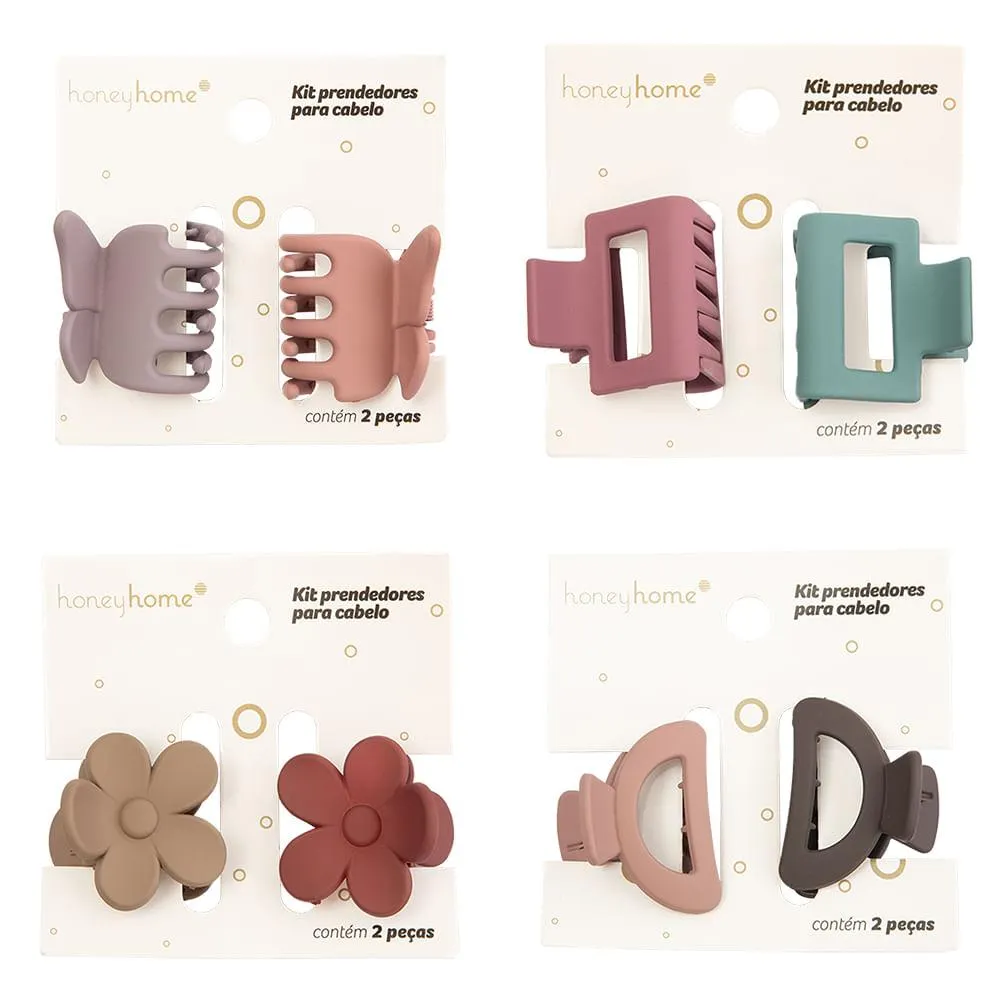 Kit 2 Presilhas para Cabelo Sortido 4x3,2x2cm LM4233 - honeyhome