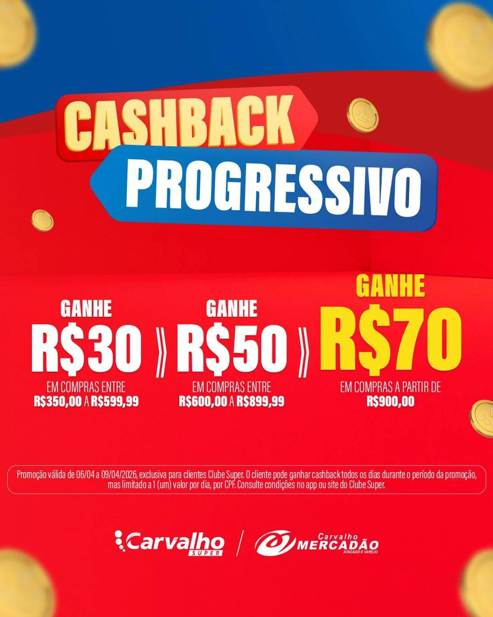 Encarte de Catálogo Carvalho Supermercado 6 de abril até 9 de abril 2026 - Pagina 1