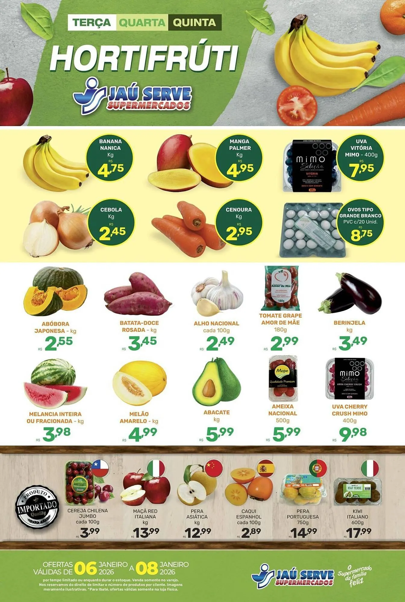 Encarte de Catálogo Supermercados Jau Serve 6 de janeiro até 8 de janeiro 2026 - Pagina 1