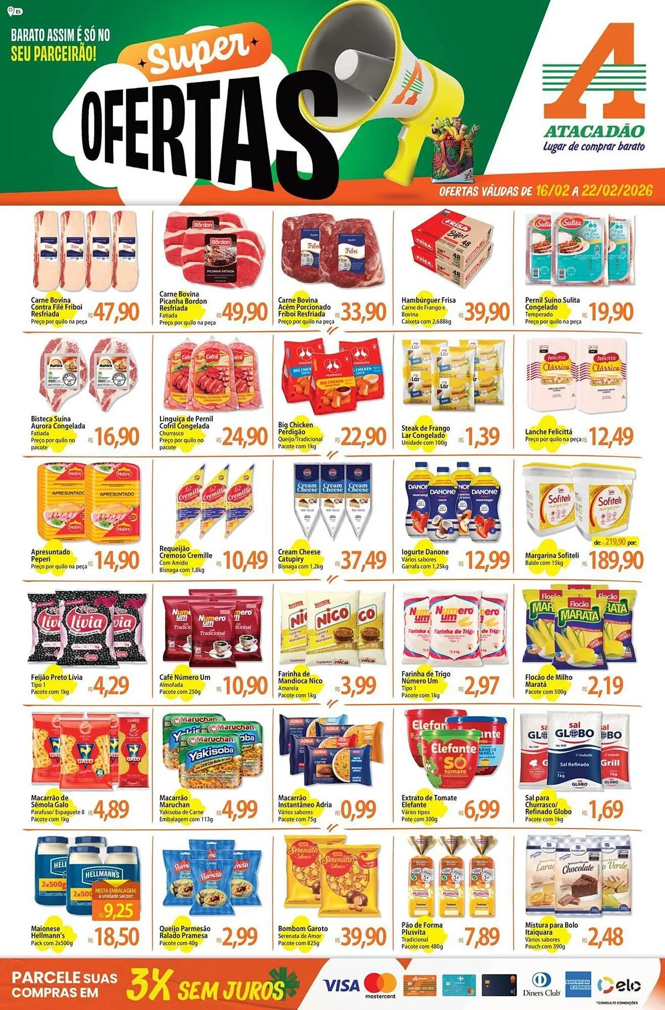 Encarte de Folheto Atacadão 16 de fevereiro até 22 de fevereiro 2026 - Pagina 1