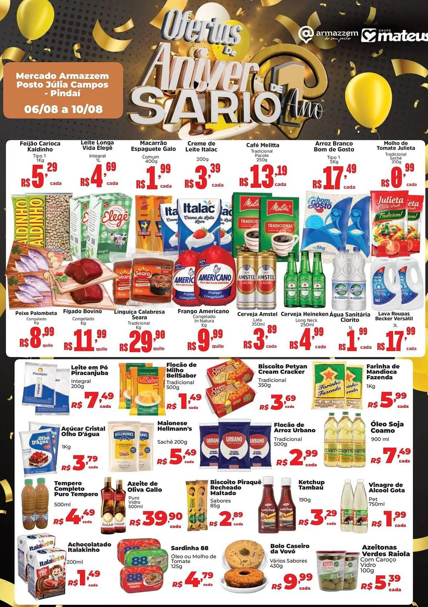 Encarte de Catálogo Supermercados Mateus 6 de agosto até 10 de agosto 2025 - Pagina 1