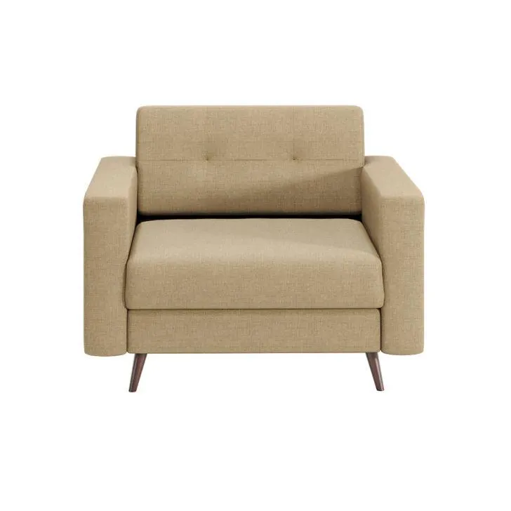 Poltrona Living Pé Palito Linho Cotton Bege