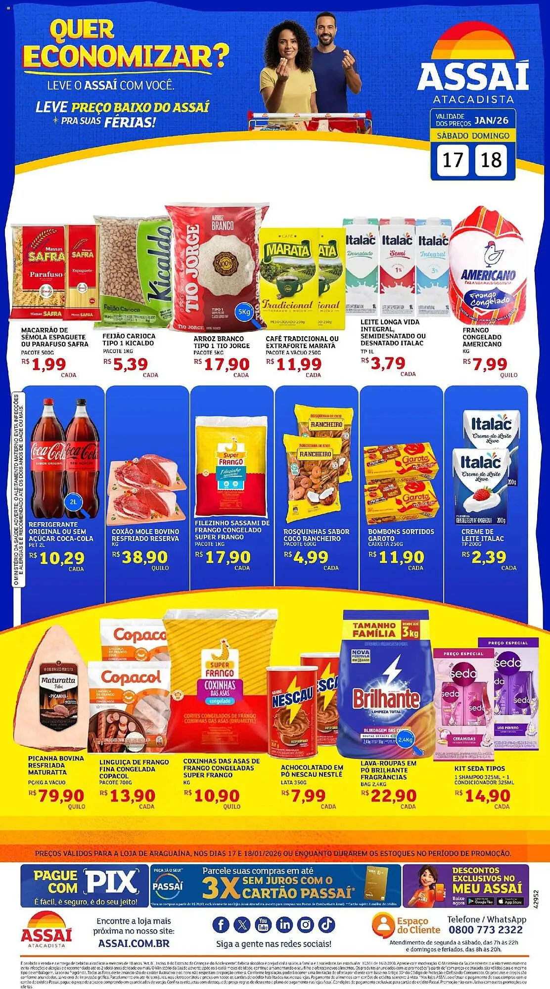 Encarte de Encarte Assaí Atacadista 17 de janeiro até 18 de janeiro 2026 - Pagina 1