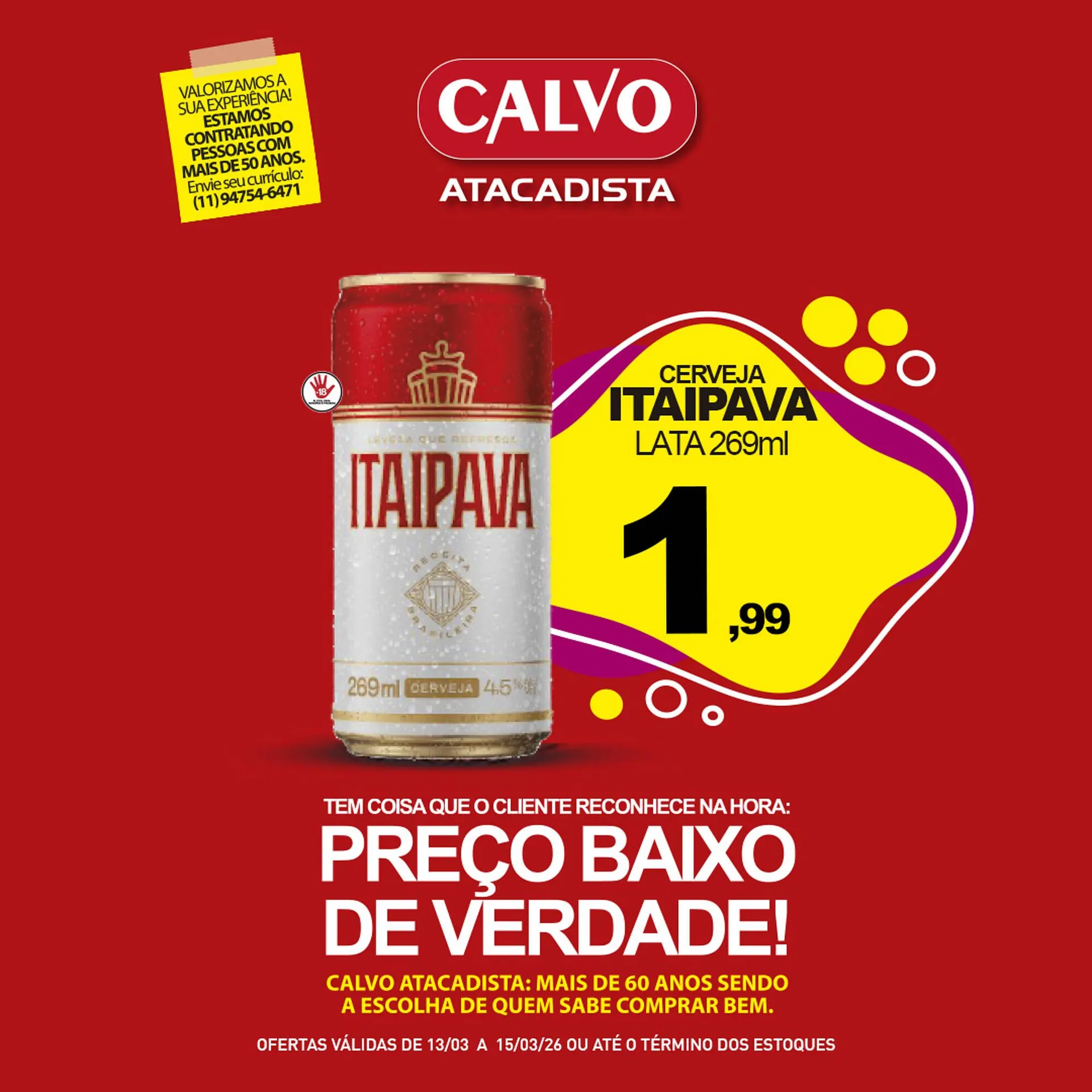 Encarte de Folheto Calvo Atacadista 13 de março até 15 de março 2026 - Pagina 1