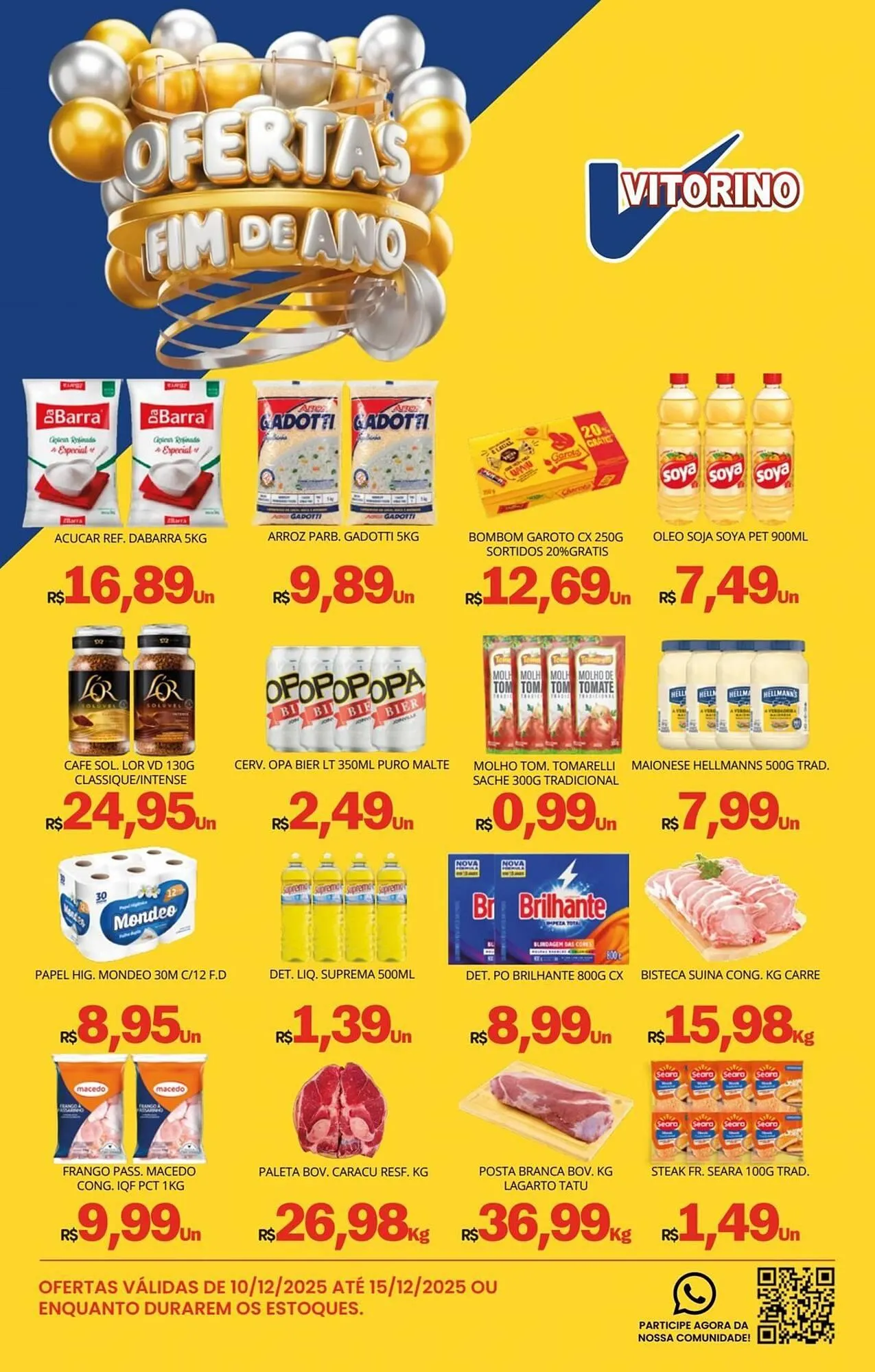 Encarte de Catálogo Supermercado Vitorino 9 de dezembro até 15 de dezembro 2025 - Pagina 1