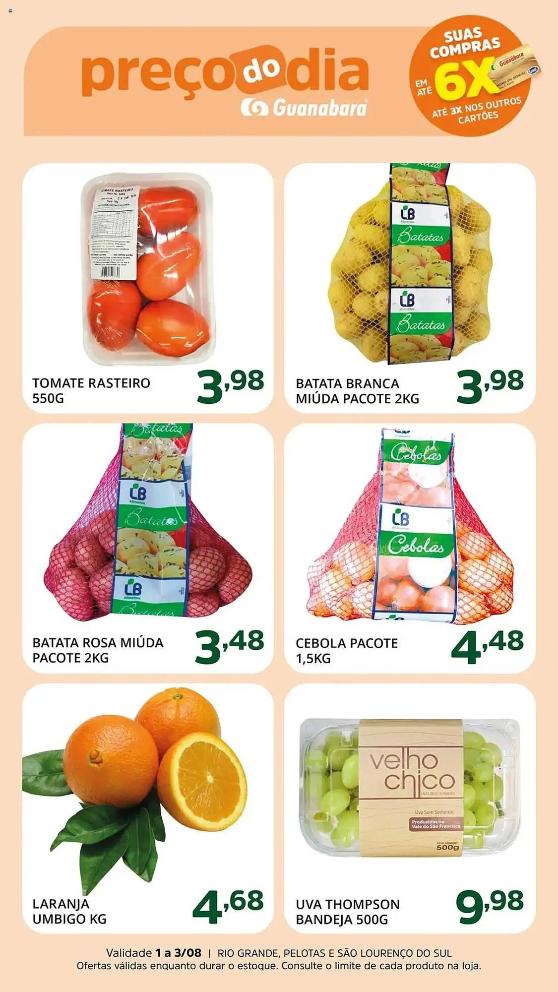 Encarte de Catálogo Supermercados Guanabara 1 de agosto até 3 de agosto 2025 - Pagina 1