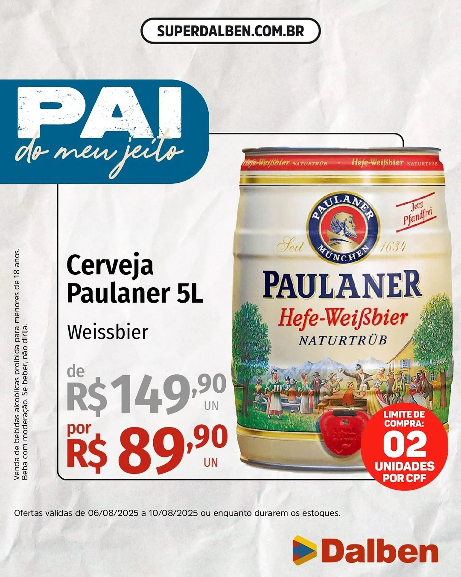 Encarte de Catálogo Supermercado Dalben 6 de agosto até 10 de agosto 2025 - Pagina 1