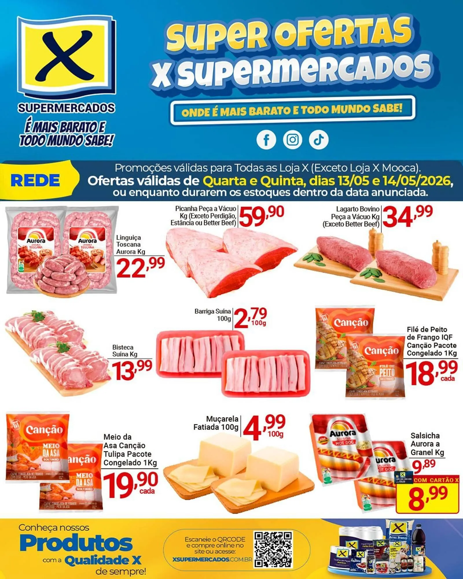 Encarte de Folheto X Supermercados 13 de maio até 14 de maio 2026 - Pagina 1