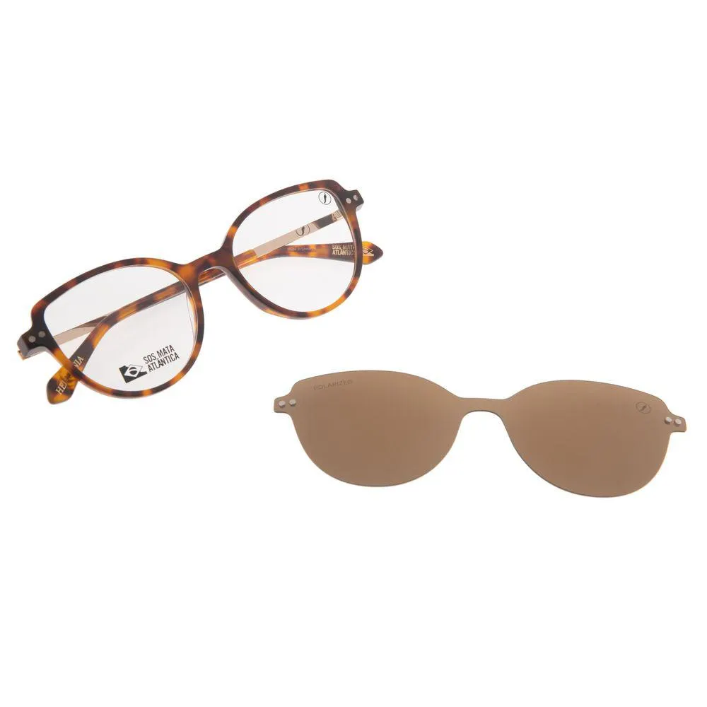 Armação Para Óculos de Grau Feminino SOS Mata Atlântica Flor Helicônia Multi Polarizado Tartaruga - LV.MU.0705.0202 M