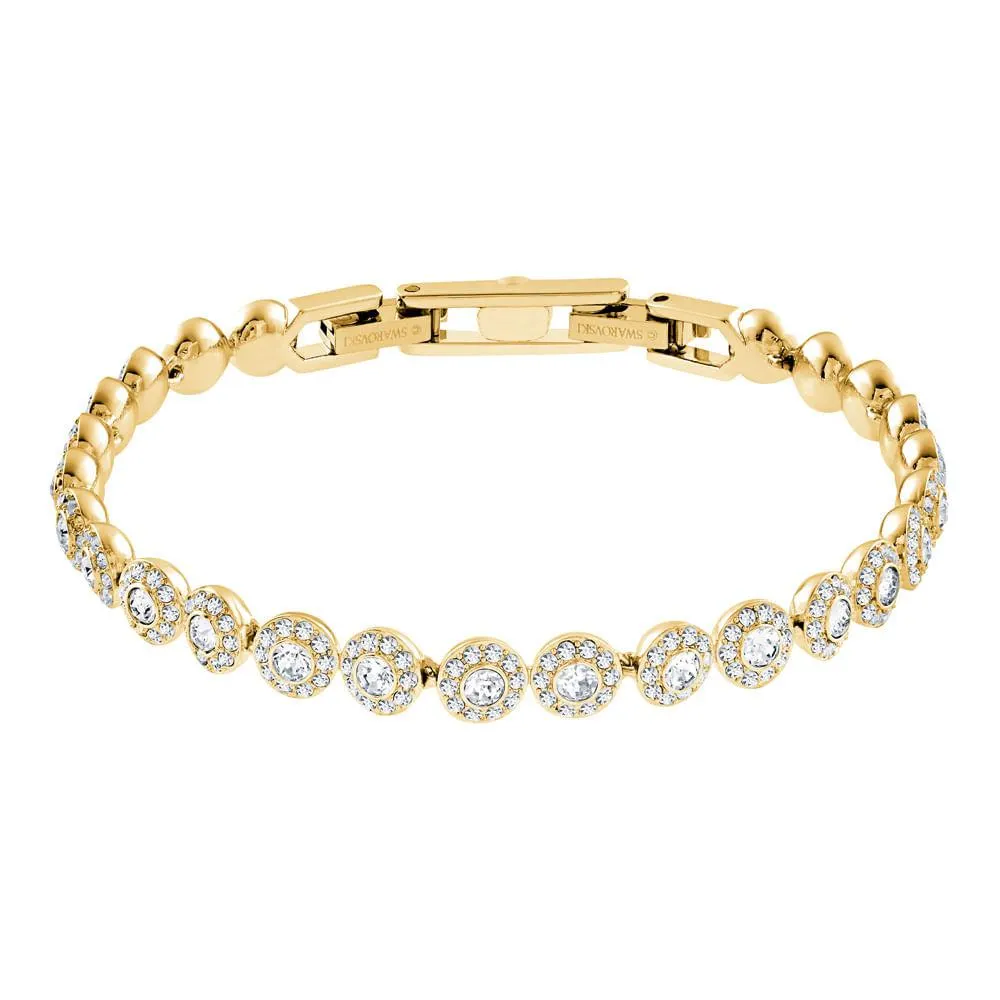 Pulseira Angelic, Branco, revestida em tom de ouro