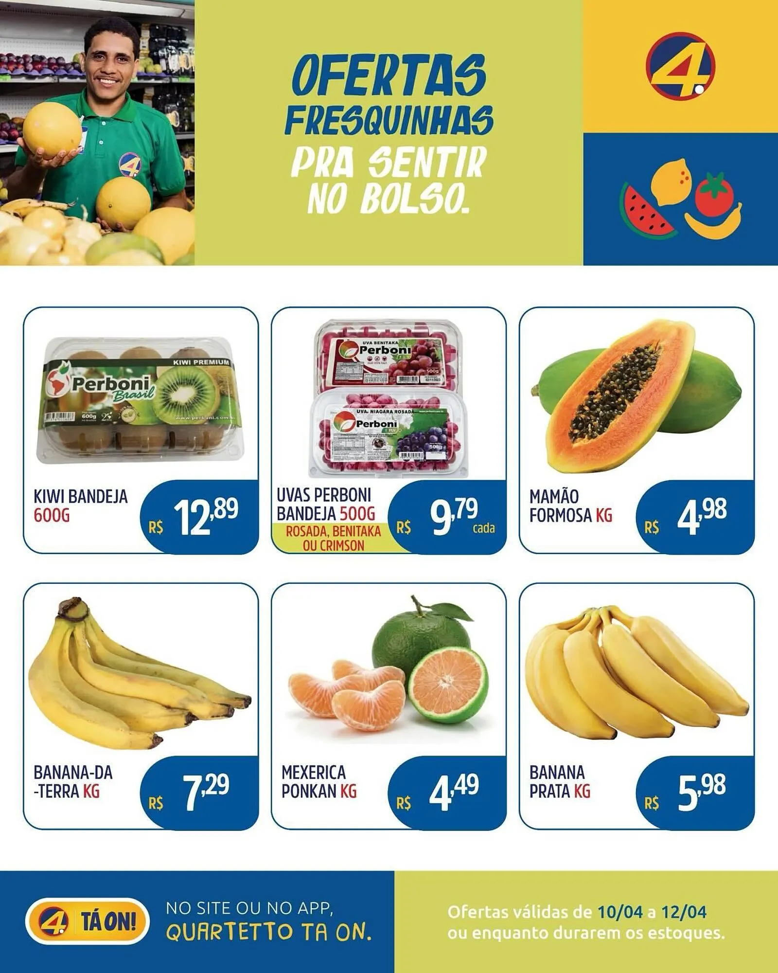 Encarte de Catálogo Quartetto Supermercados 10 de abril até 12 de abril 2026 - Pagina 1