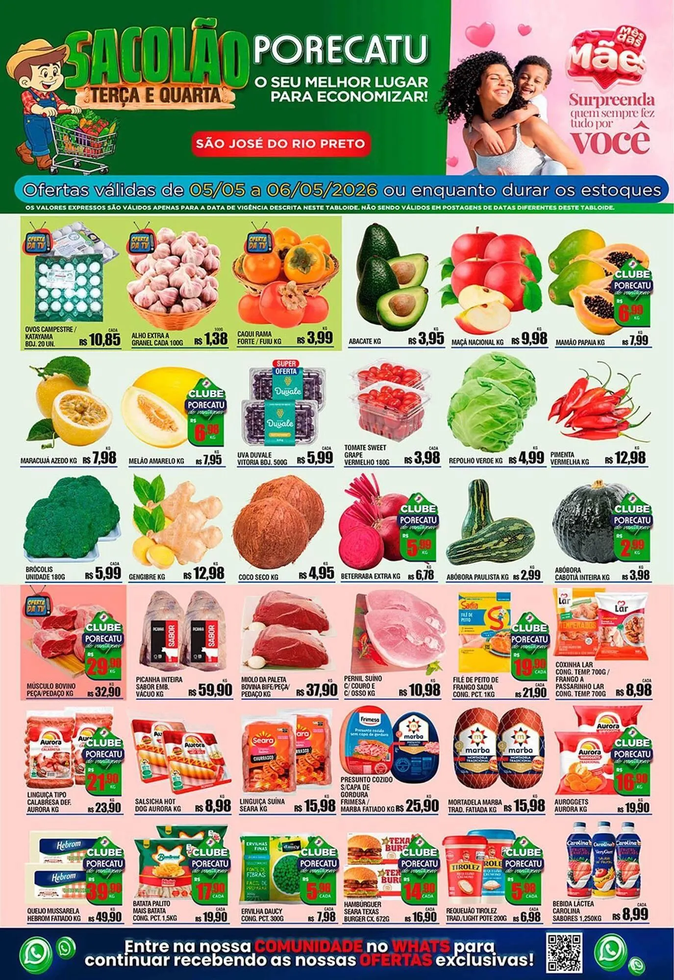 Encarte de Catálogo Supermercado Porecatu 5 de maio até 6 de maio 2026 - Pagina 1