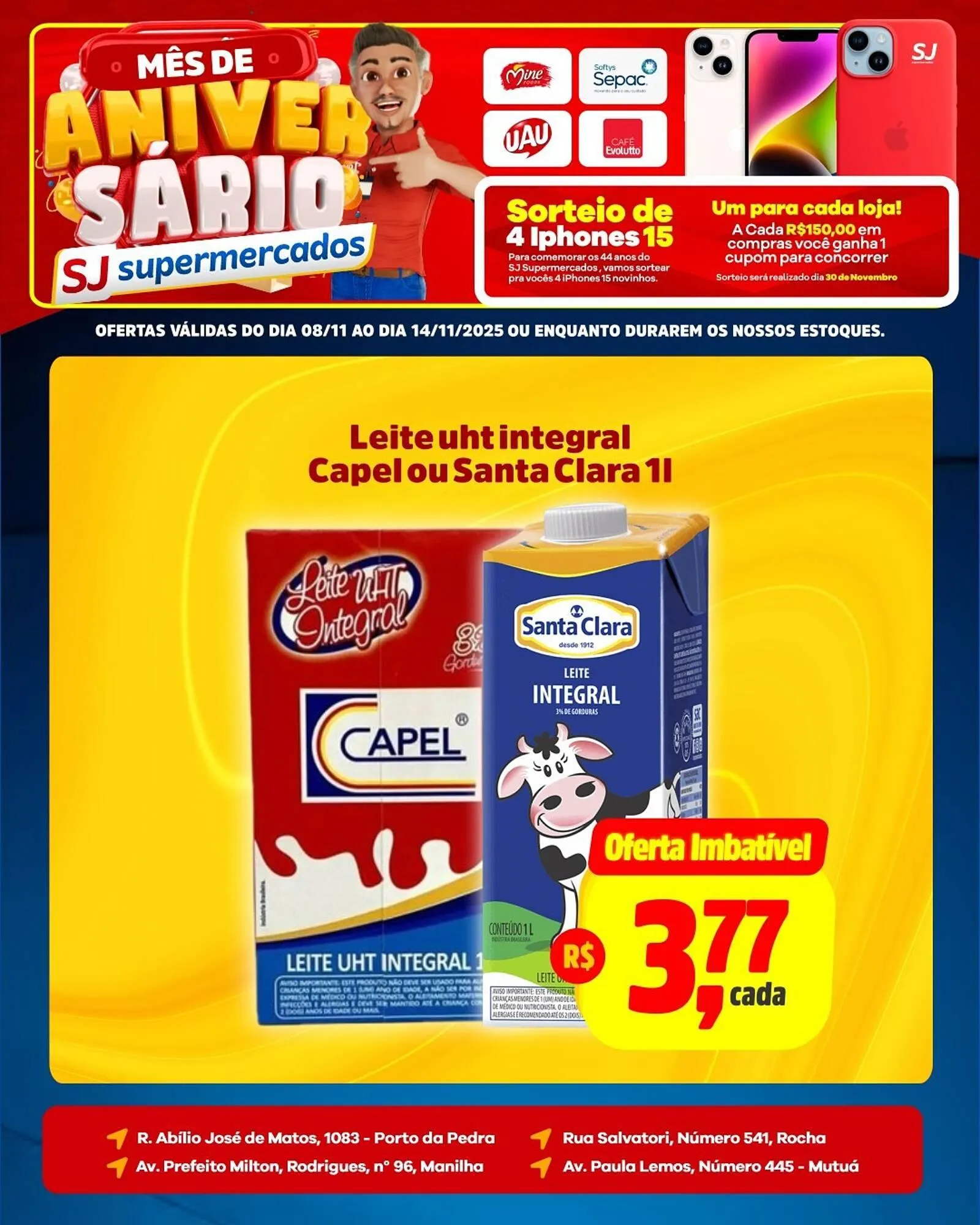 Encarte de Encarte Sj Supermercados 8 de novembro até 14 de novembro 2025 - Pagina 1