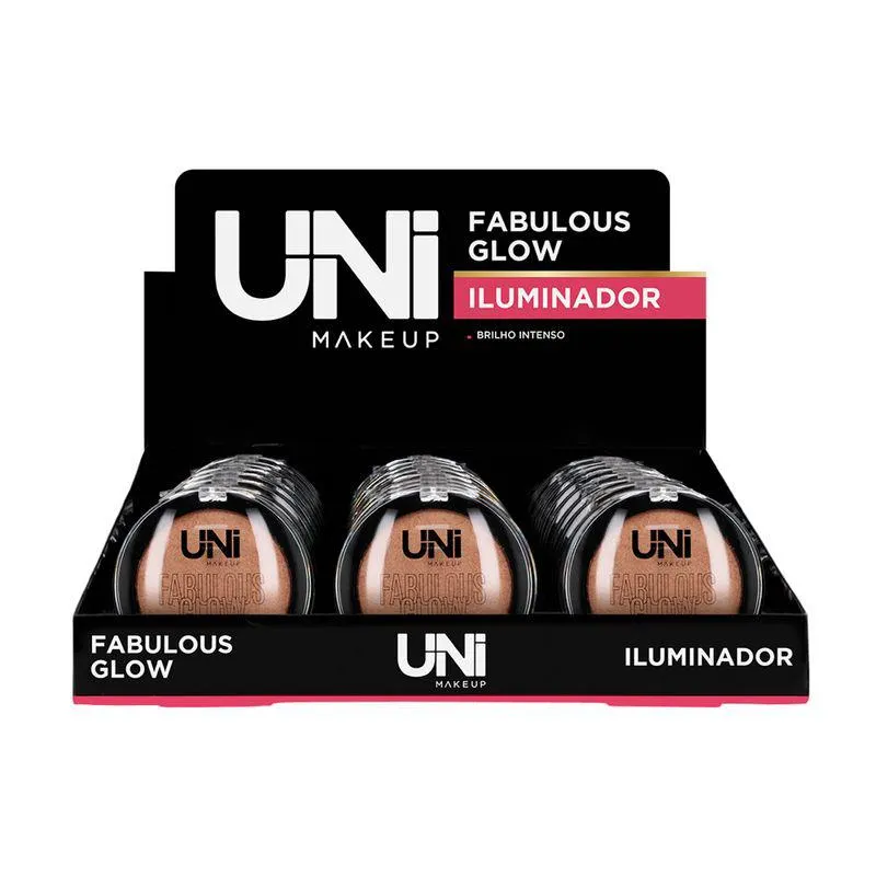 Pó Iluminador Fabulous Glow Brilho Intenso UNIL278D - Unimakeup
