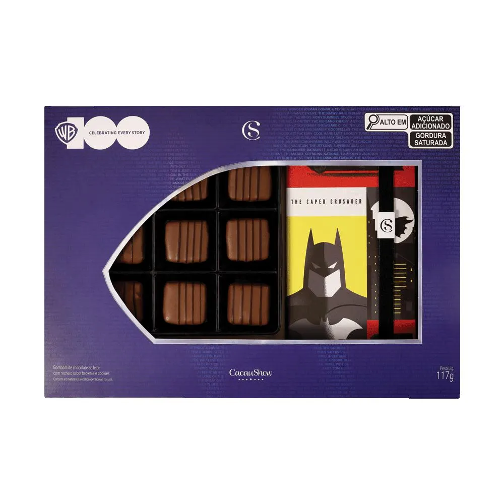 CAIXA BOMBONS BROWNIE WARNER BROS 100 ANOS BATMAN 117G
