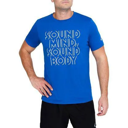 Camiseta ASICS Heritage Font Graphic - Masculina - Azul