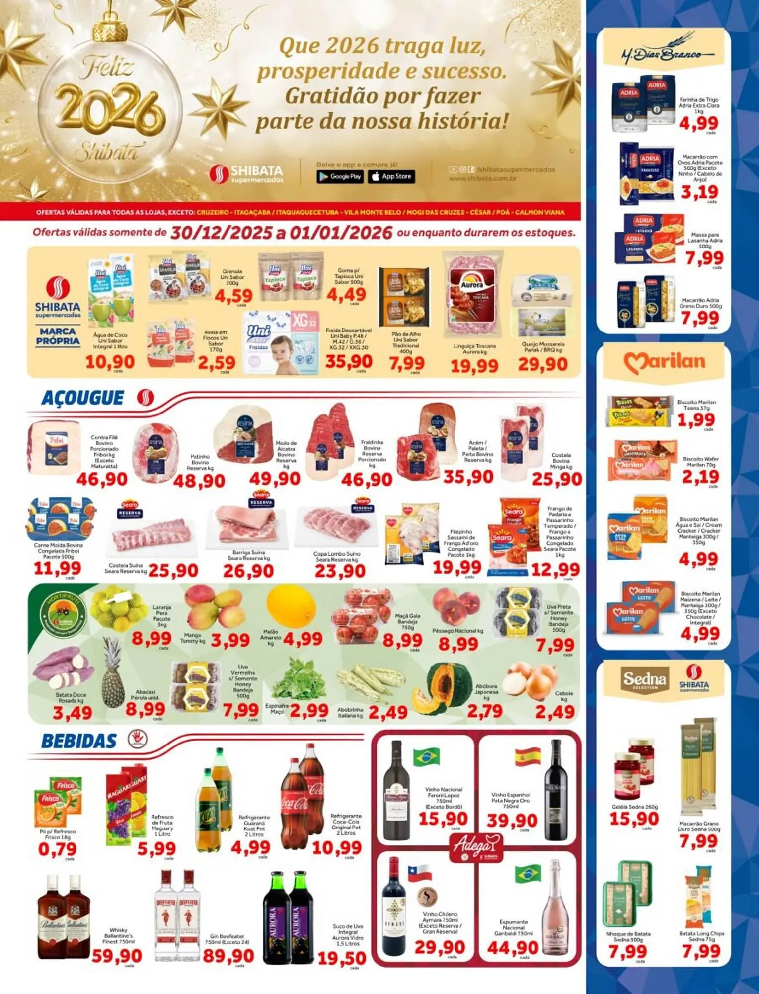 Encarte de Folheto Shibata Supermercados 30 de dezembro até 1 de janeiro 2026 - Pagina 1