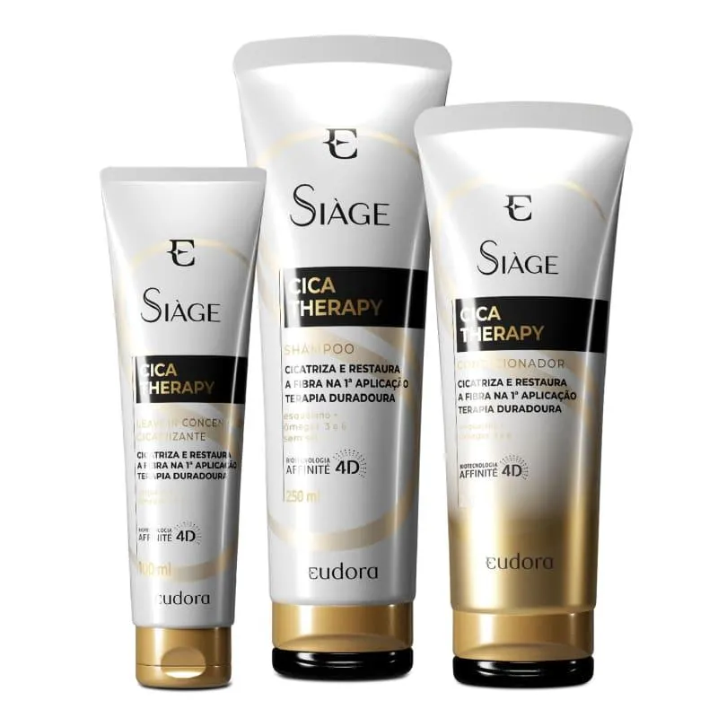 Combo Siàge Cica-Therapy: Shampoo 250ml + Condicionador 200ml + Leave-In 100ml