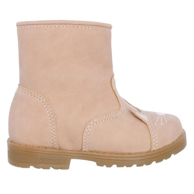 Bota Montaria Infantil Gabrielinha Gatinho Bordado Rosa