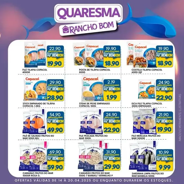 Encarte de Encarte Rancho Bom Supermercados 14 de abril até 20 de abril 2025 - Pagina 1
