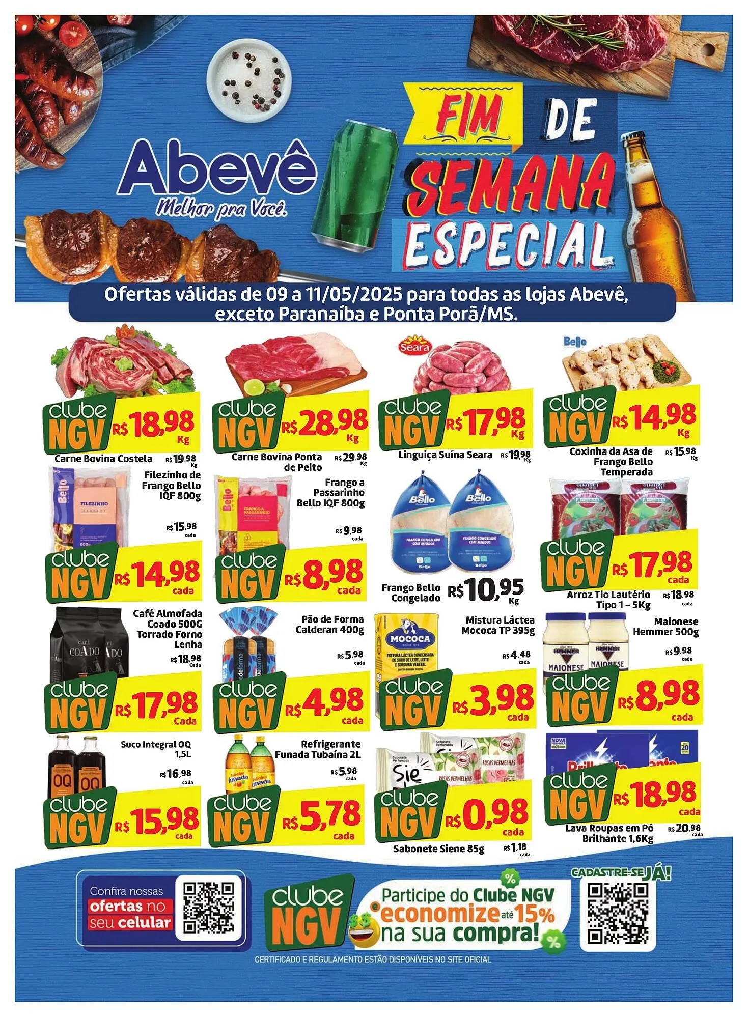 Encarte de Catálogo Abevê Supermercados 9 de maio até 11 de maio 2025 - Pagina 1
