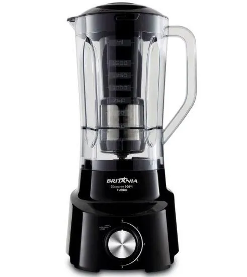 Liquidificador Britânia Diamante 800 - 4 Velocidades, Função Pulsar - Preto