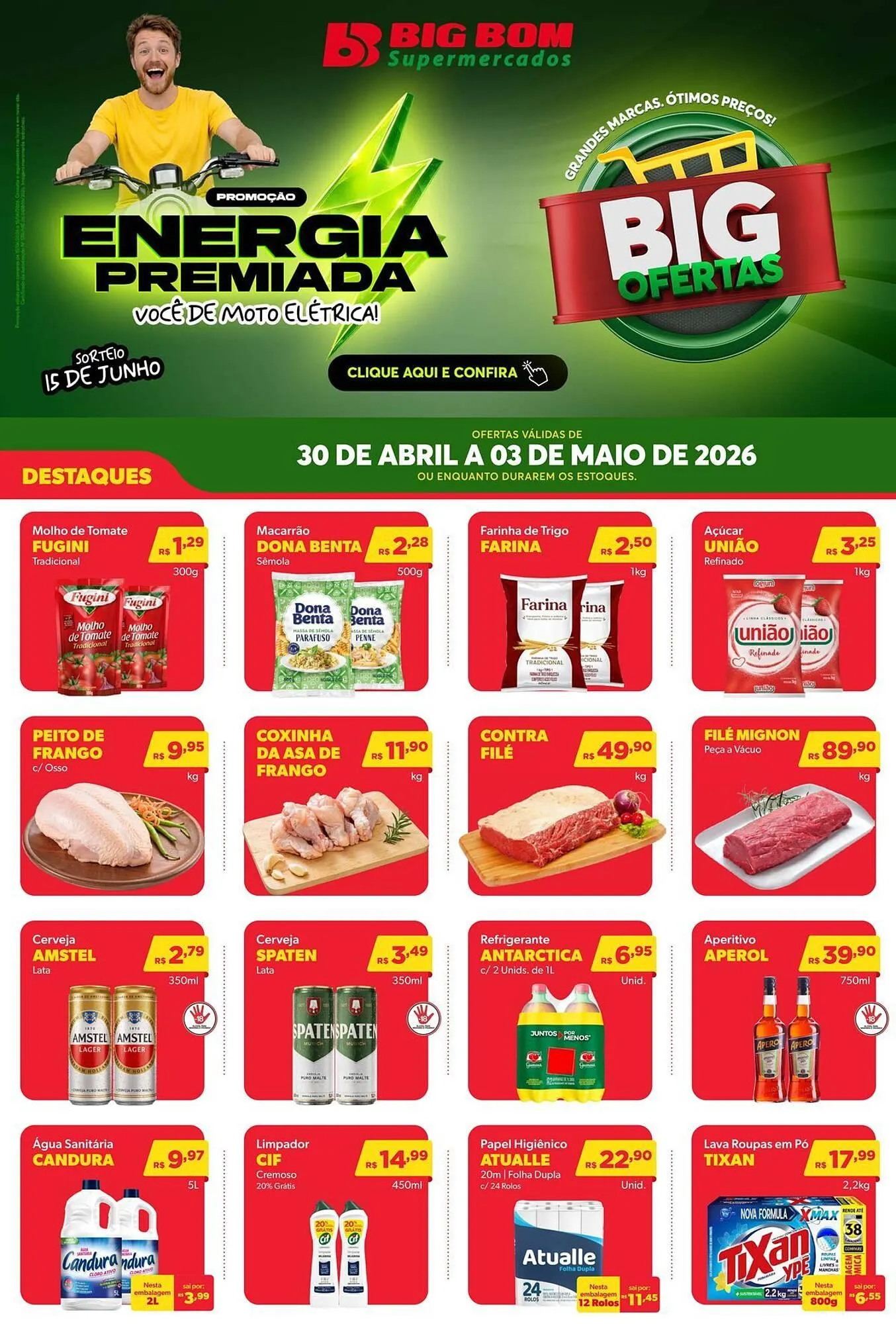 Encarte de Catálogo Big Bom Supermercados 30 de abril até 3 de maio 2026 - Pagina 1