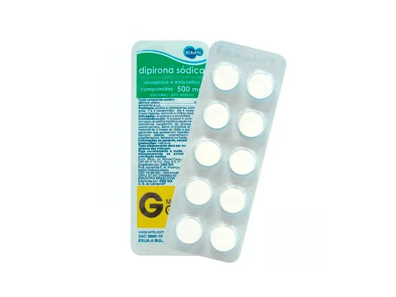 Dipirona Monoidratada 500mg EMS 10 Comprimidos