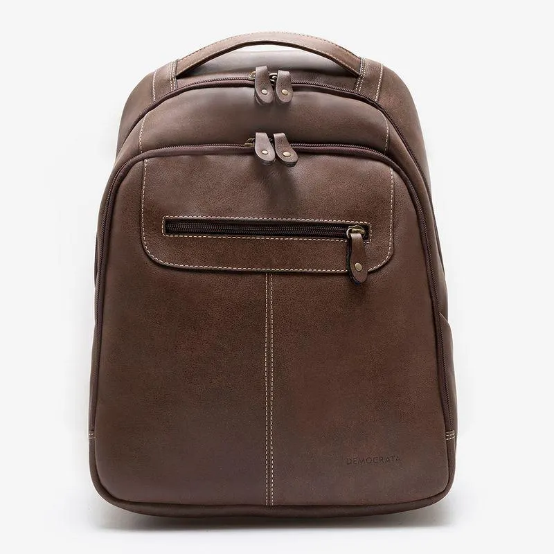 Mochila Em Couro Camel